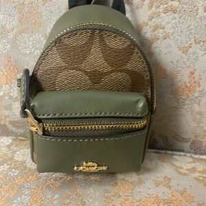 Coach Olive and Brown Keychain Accessory
